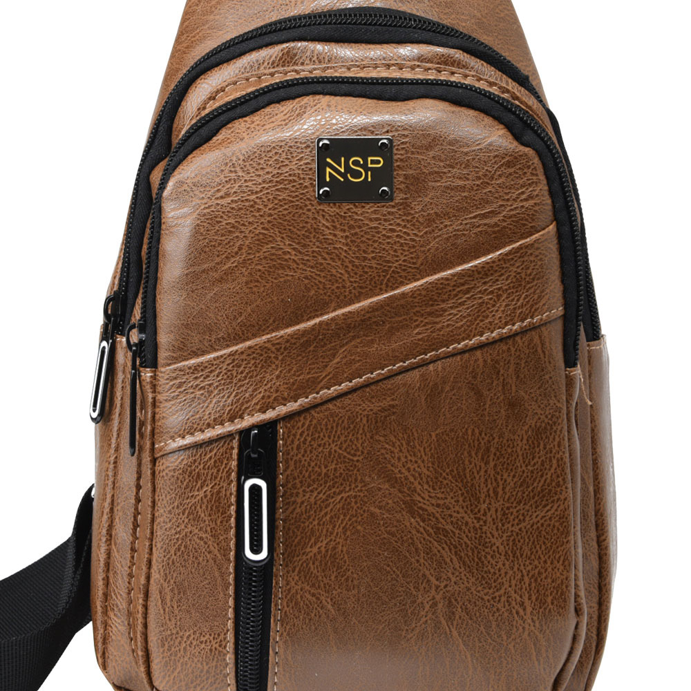 NSP N110 ALMOND ΤΣΑΝΤΑΚΙ CROSSBODY 8.5L ΔΕΡΜΑΤΙΝΟ CAMEL - Image 9