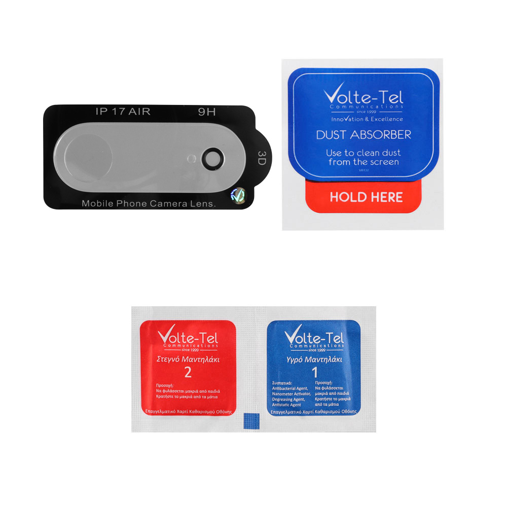 VOLTE-TEL CAMERA GLASS IPHONE 17 AIR 6.5in 9H 0.25mm 3D CURVED TRANSPARENT - Image 4
