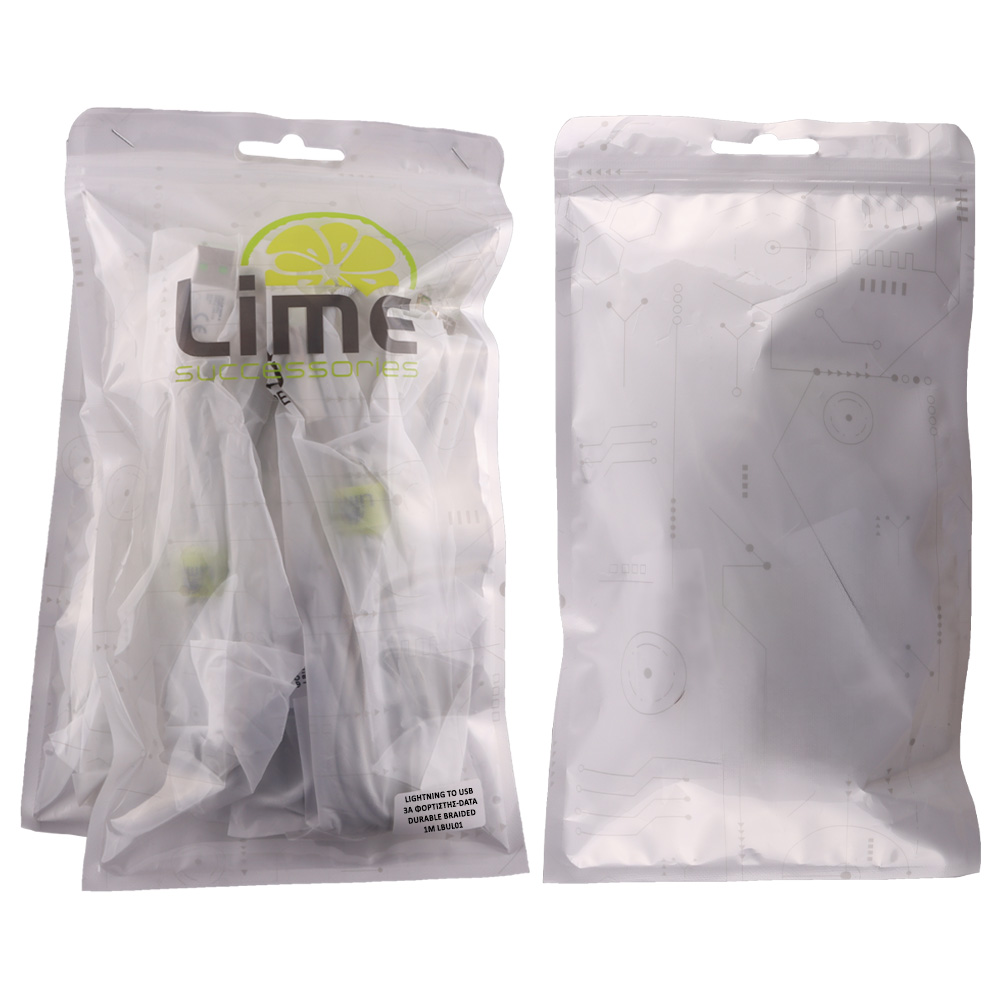 LIME LIGHTNING TO USB 3A ΦΟΡΤΙΣΗΣ-DATA DURABLE BRAIDED 1m LBUL01 WHITE BULK - Image 6