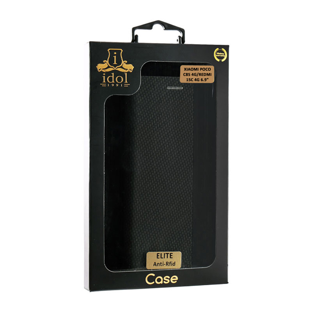 IDOL 1991 ELITE ΘΗΚΗ XIAOMI POCO C85 4G/ REDMI 15C 4G 6.9in ANTI-RFID BOOK STAND BLACK - Image 7