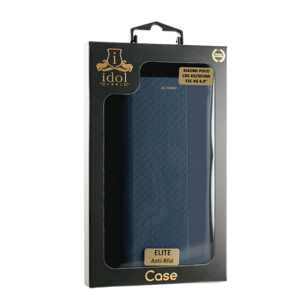 IDOL 1991 ELITE ΘΗΚΗ XIAOMI POCO C85 4G/ REDMI 15C 4G 6.9in ANTI-RFID BOOK STAND BLUE - Image 7