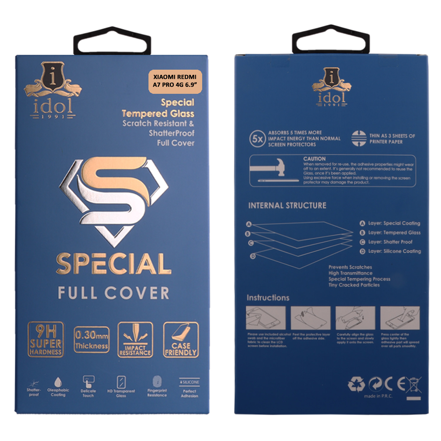 IDOL 1991 SPECIAL TEMPERED GLASS XIAOMI REDMI A7 PRO 4G 6.9INCH 9H 0.25mm FULL COVER FULL GLUE BLACK - Image 5