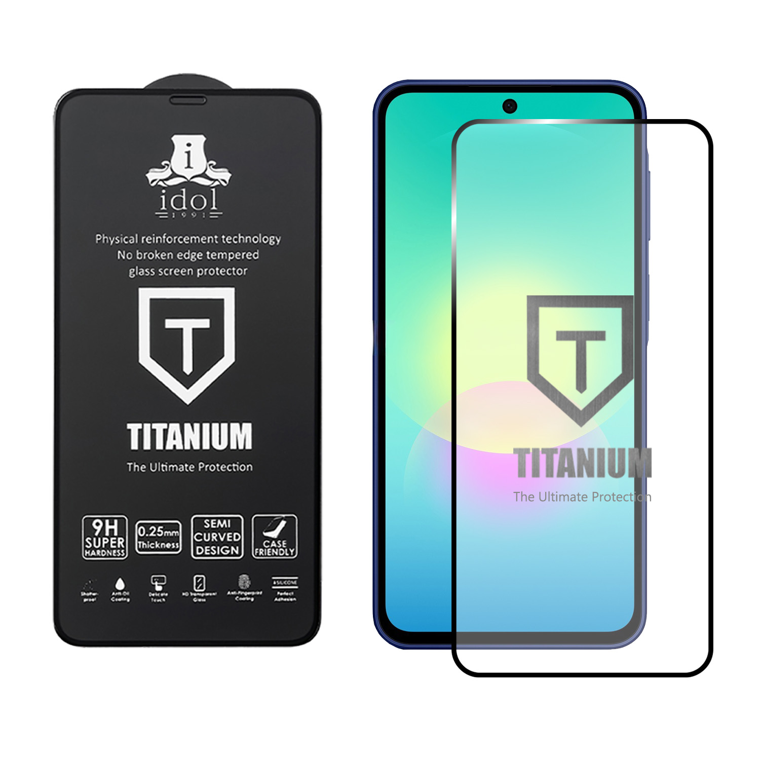 IDOL 1991 TITANIUM TEMPERED GLASS SAMSUNG A27 5G A276 6.7in 9H 0.25mm SEMI CURVED FULL GLUE BLACK - Image 2