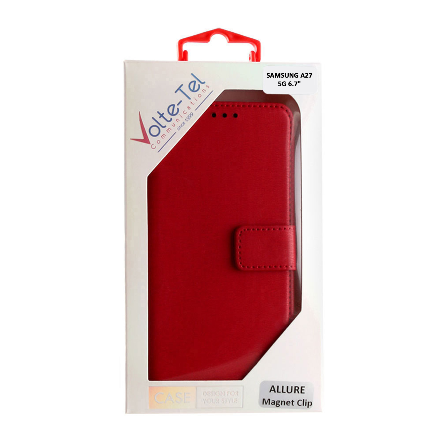 VOLTE-TEL ALLURE ΘΗΚΗ SAMSUNG A27 5G A276 6.7in MAGNET BOOK STAND CLIP RED - Image 6