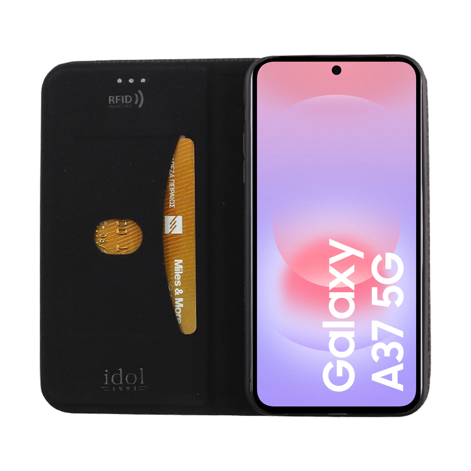 IDOL 1991 ELITE ΘΗΚΗ SAMSUNG A37 5G A376 6.7in ANTI-RFID BOOK STAND BLACK - Image 2