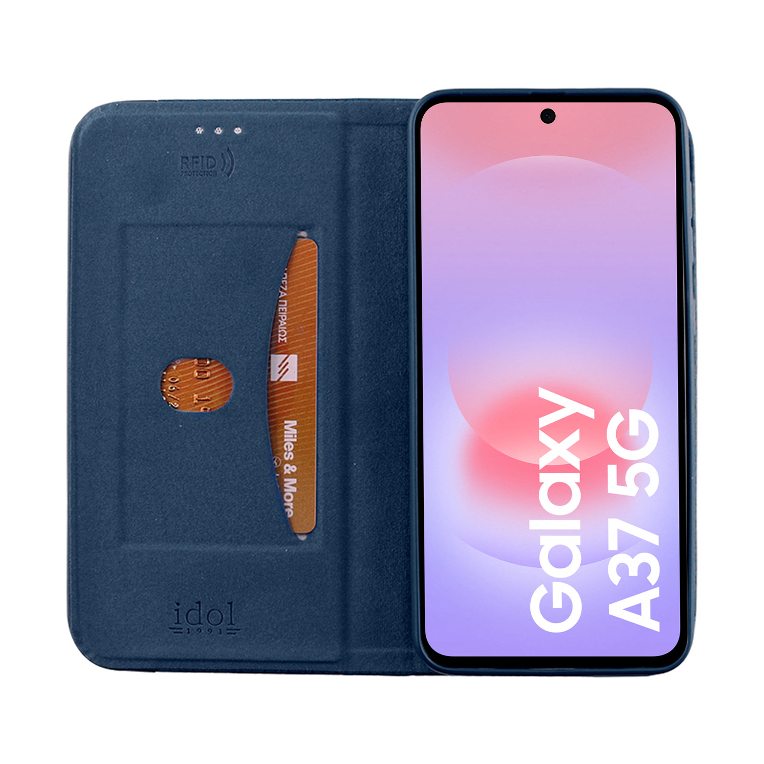 IDOL 1991 ELITE ΘΗΚΗ SAMSUNG A37 5G A376 6.7in ANTI-RFID BOOK STAND BLUE - Image 2