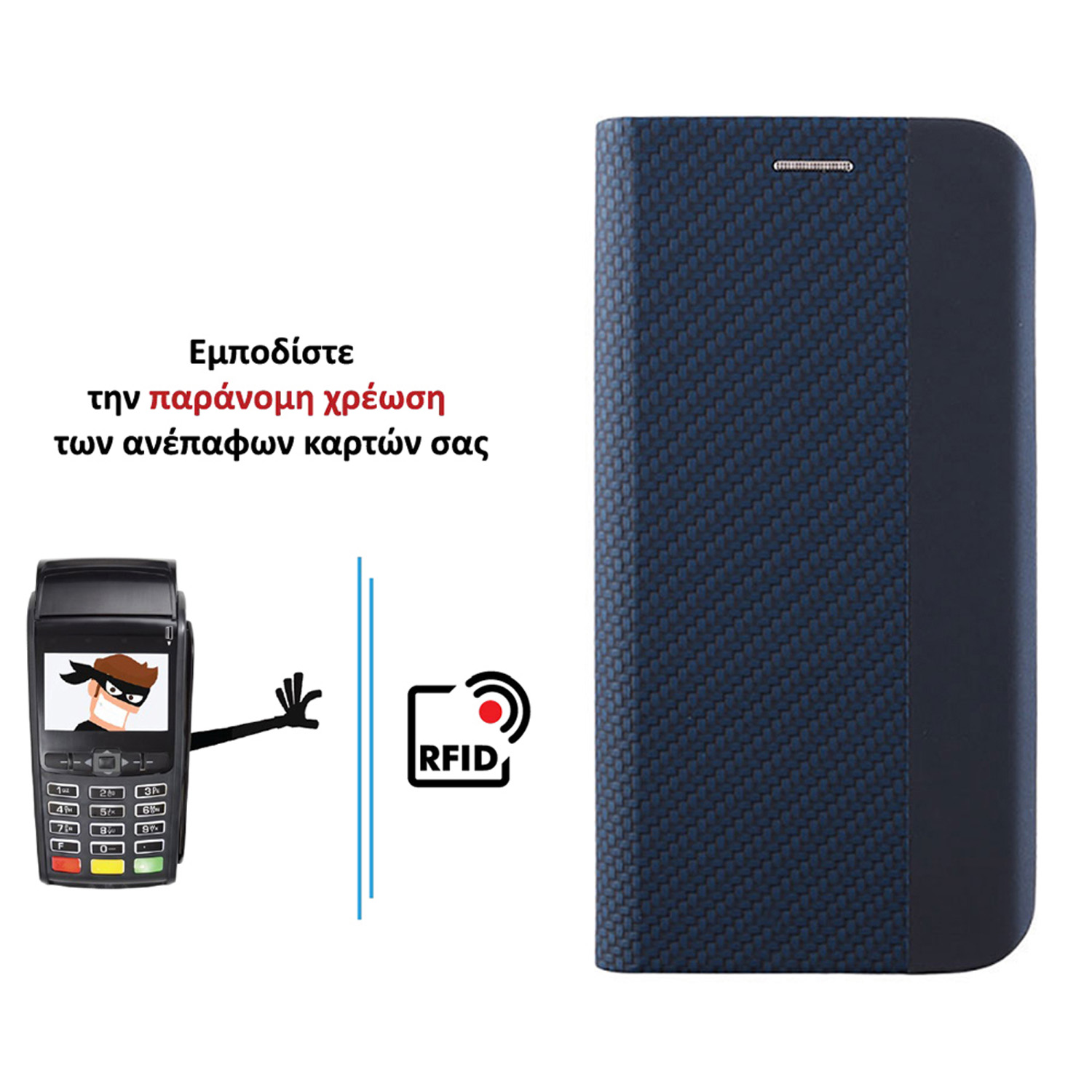 IDOL 1991 ELITE ΘΗΚΗ SAMSUNG A57 5G A576 6.7in ANTI-RFID BOOK STAND BLUE - Image 4