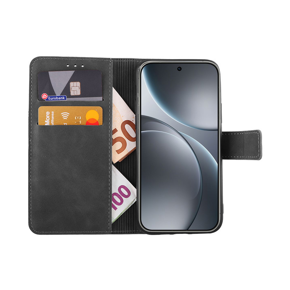 LIME ESSENTIAL ΘΗΚΗ OPPO FIND X9 PRO 5G 6.78in MAGNET BOOK STAND CLIP GREY - Image 2