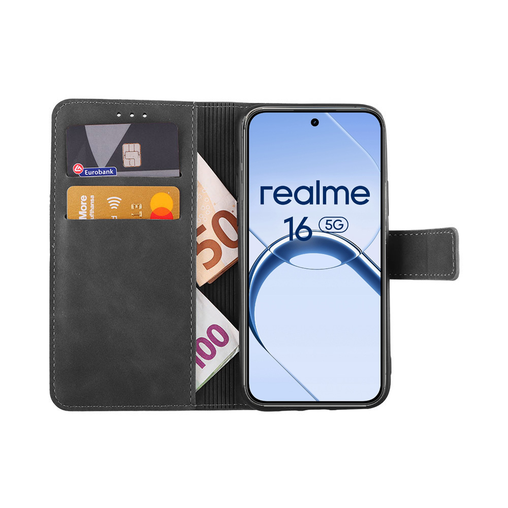 LIME ESSENTIAL ΘΗΚΗ REALME 16 5G 6.57in MAGNET BOOK STAND CLIP GREY - Image 2