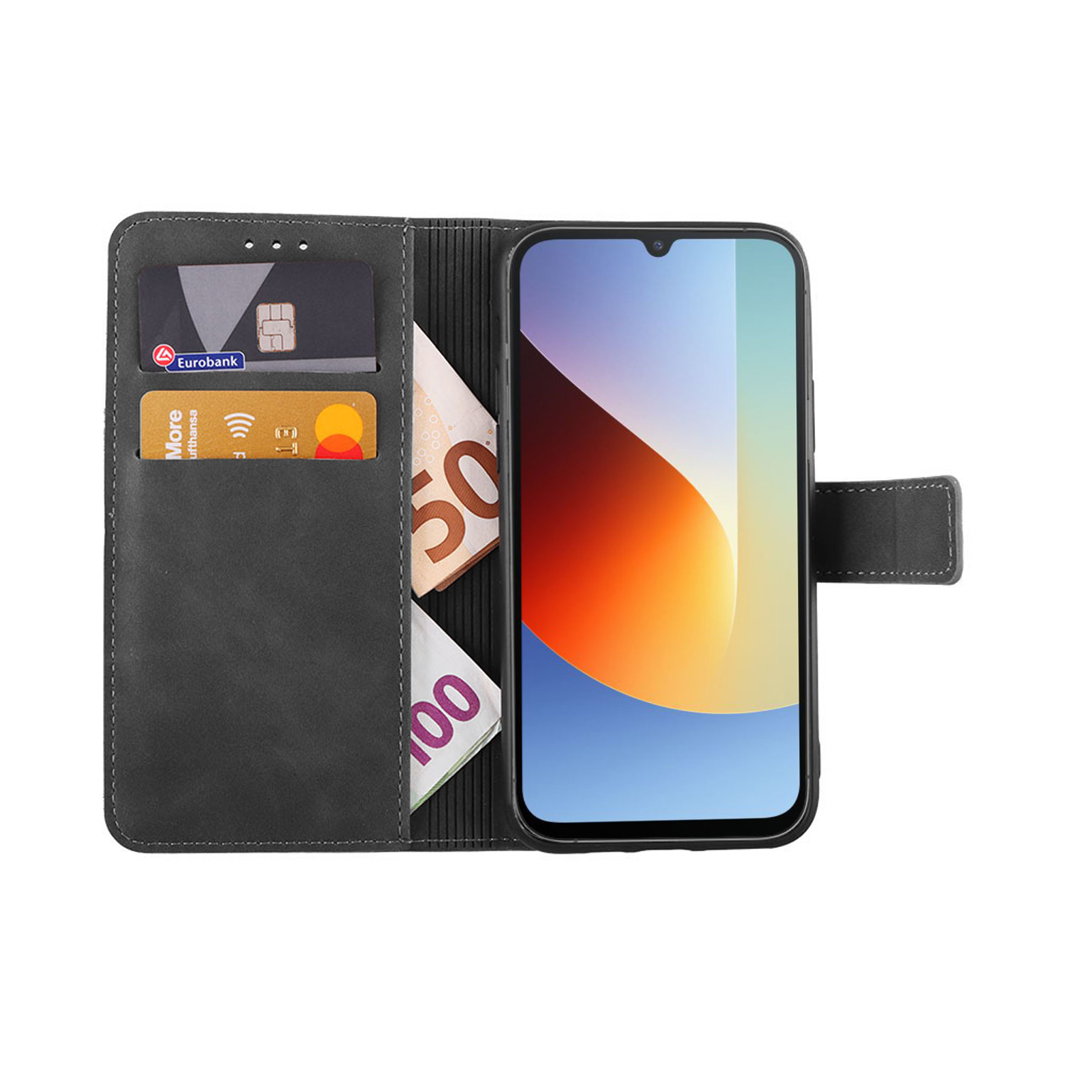 LIME ESSENTIAL ΘΗΚΗ XIAOMI REDMI A7 PRO 4G 6.9in MAGNET BOOK STAND CLIP GREY - Image 2