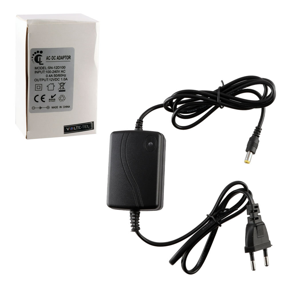 VOLTE-TEL UNIVERSAL ΤΡΟΦΟΔΟΤΙΚO DESKTOP 12V 1A DC CONNECTOR 5,5X2,1mm ME LED