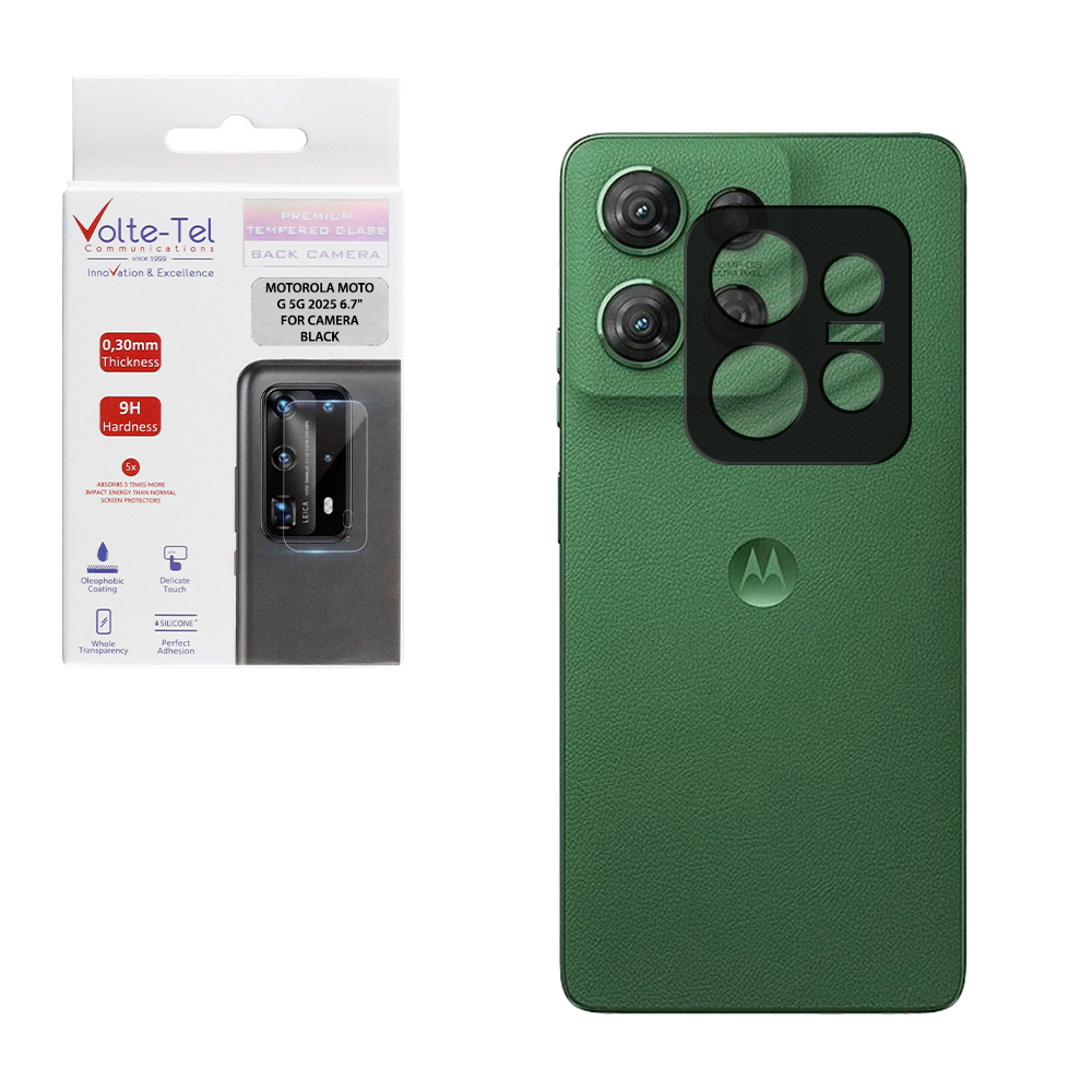 VOLTE-TEL CAMERA GLASS MOTOROLA MOTO G 5G 2025 6.7in 9H 0.25mm 3D CURVED BLACK