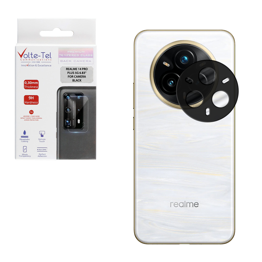 VOLTE-TEL CAMERA GLASS REALME 14 PRO PLUS 5G 6.83in 9H 0.25mm 3D CURVED BLACK