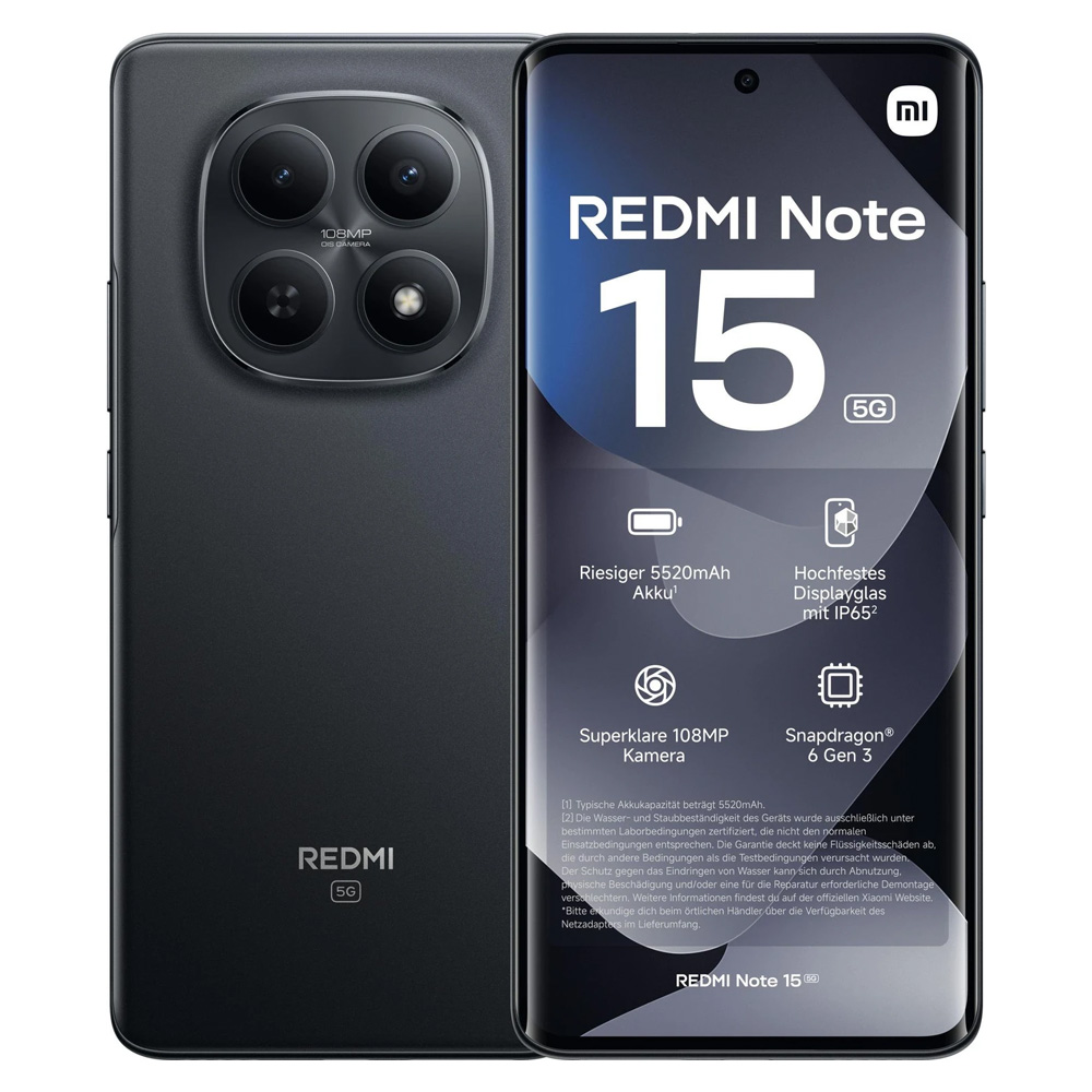 ΚΙΝΗΤΟ XIAOMI REDMI NOTE 15 5G 6.77in 8GB/256GB DUAL SIM NFC BLACK GW