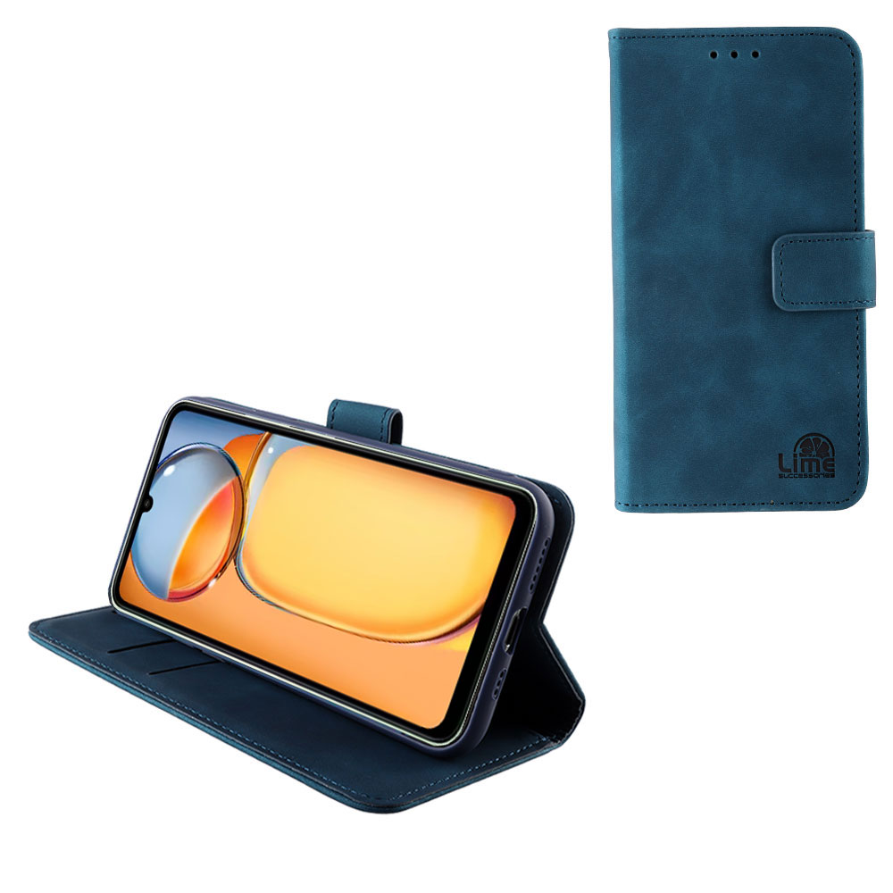 LIME ESSENTIAL ΘΗΚΗ XIAOMI REDMI 13C 4G/5G 6.74in MAGNET BOOK STAND CLIP DARK BLUE