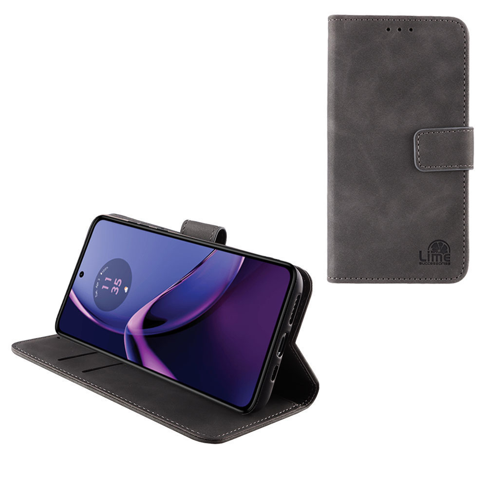 LIME ESSENTIAL ΘΗΚΗ MOTOROLA MOTO G84 5G 6.5in MAGNET BOOK STAND CLIP GREY