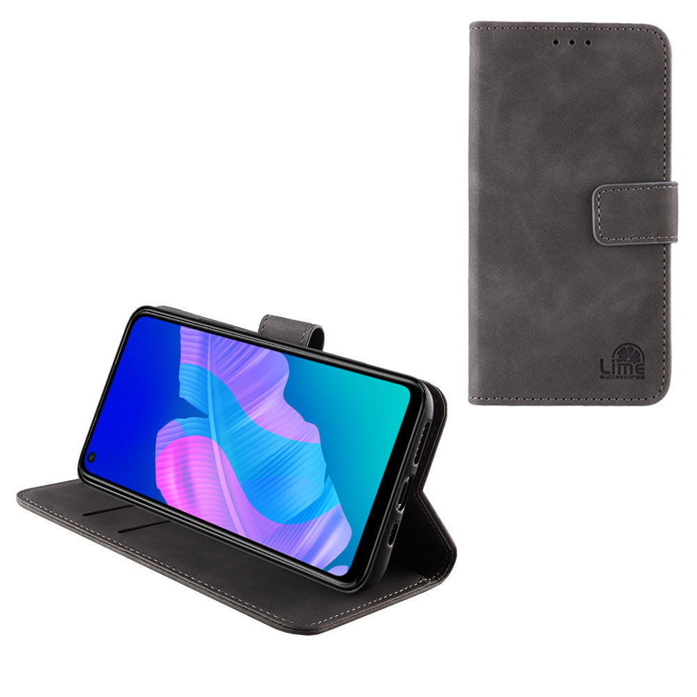 LIME ESSENTIAL ΘΗΚΗ HUAWEI P40 LITE E 6.39in MAGNET BOOK STAND CLIP GREY