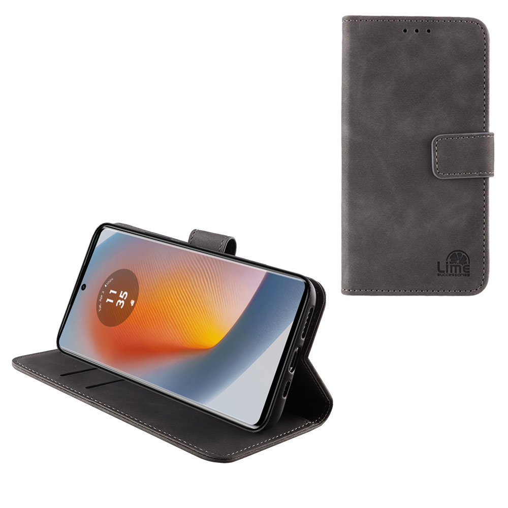 LIME ESSENTIAL ΘΗΚΗ MOTOROLA MOTO EDGE 50 FUSION 5G XT2429-2 6.7in MAGNET BOOK STAND CLIP GREY