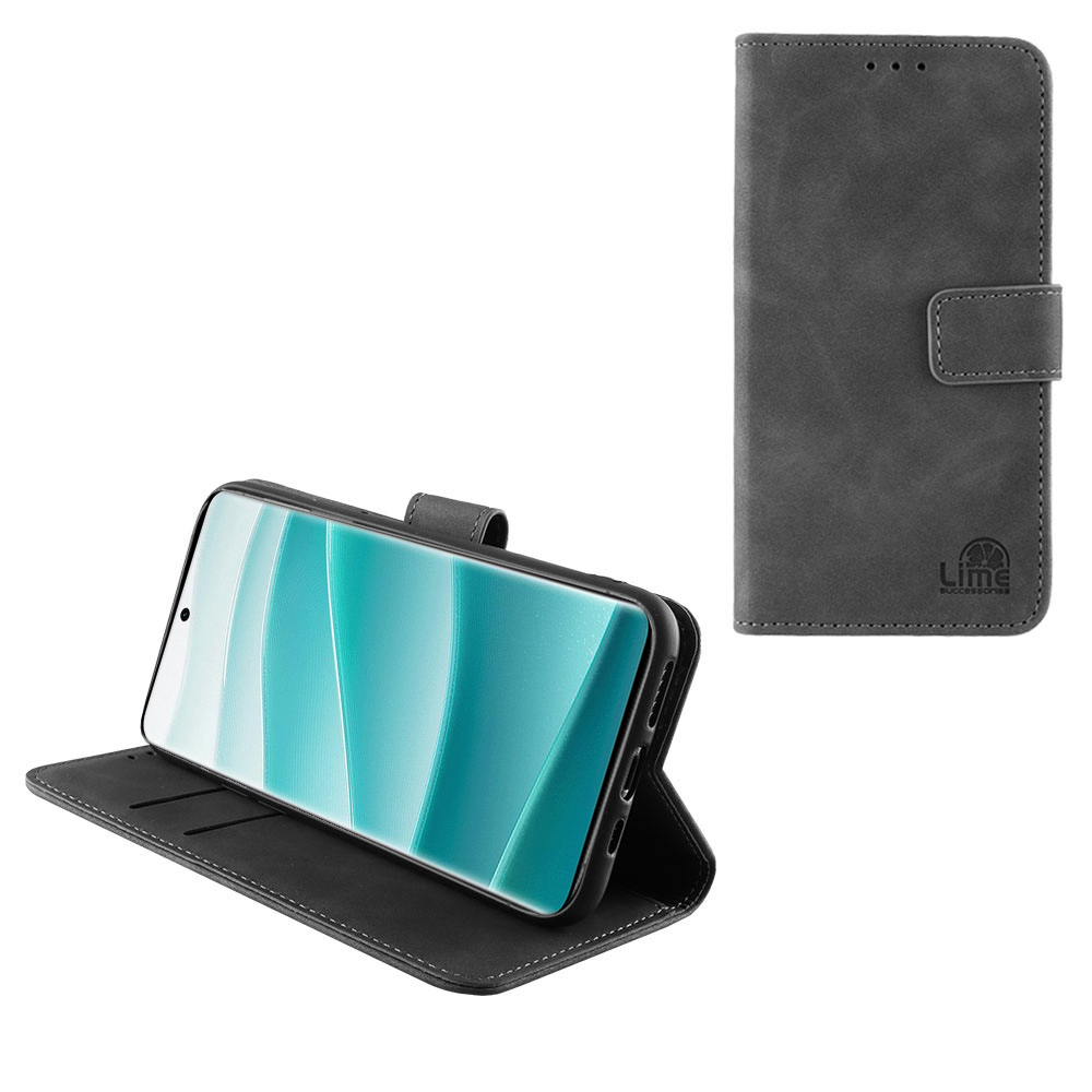 LIME ESSENTIAL ΘΗΚΗ XIAOMI REDMI NOTE 14 PRO 5G/POCO X7 6.67in MAGNET BOOK CLIP STAND GREY