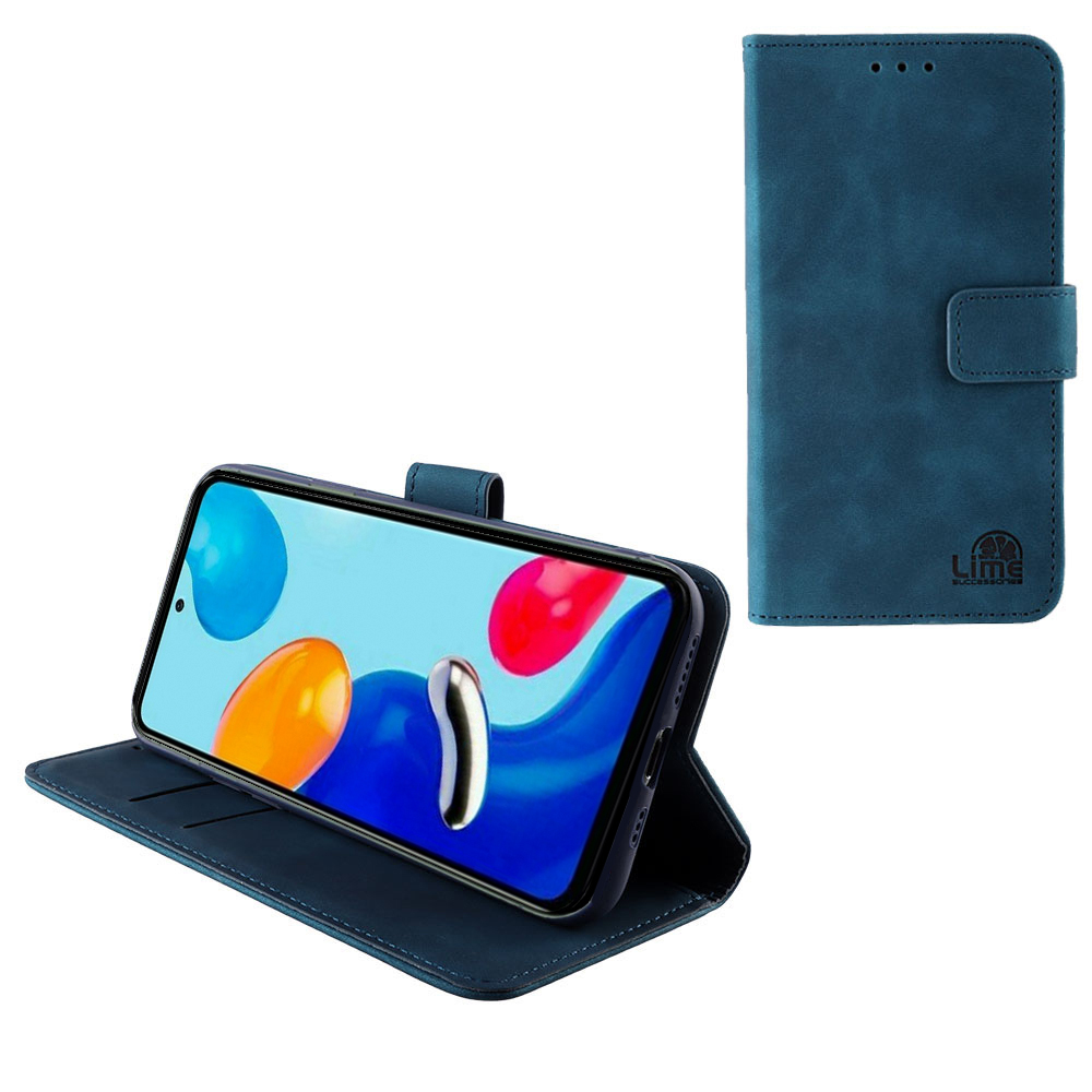 LIME ESSENTIAL ΘΗΚΗ XIAOMI REDMI NOTE 11/REDMI NOTE 11S 6.43in MAGNET BOOK STAND CLIP DARK BLUE