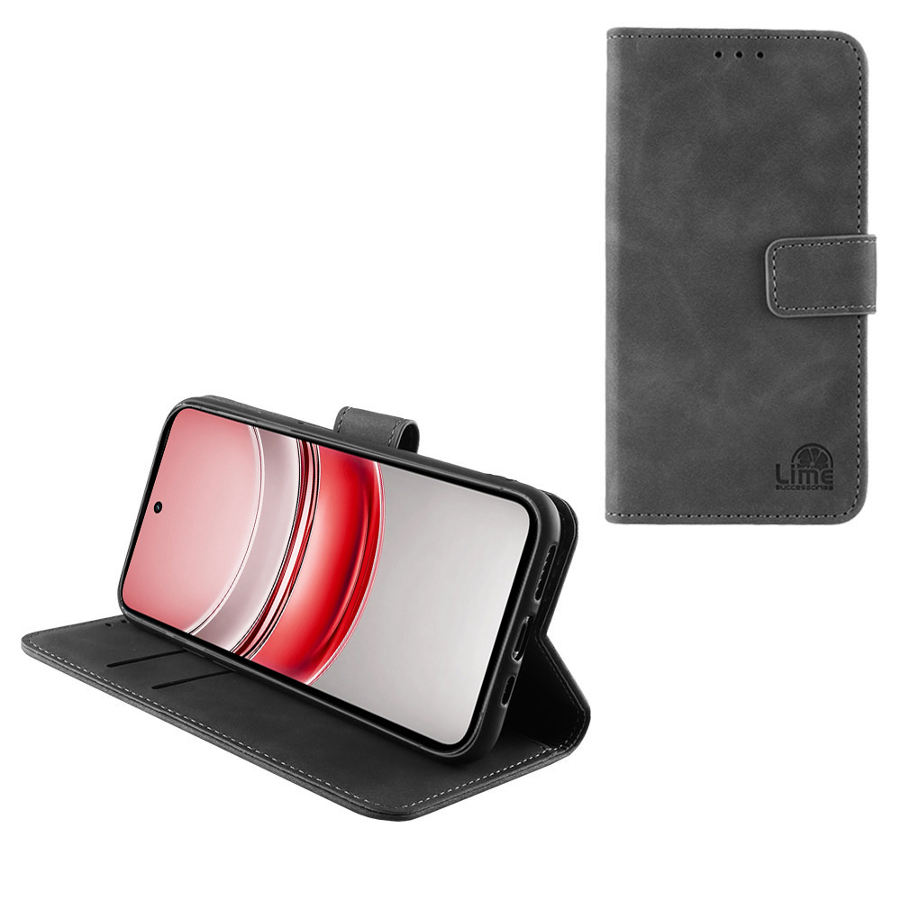LIME ESSENTIAL ΘΗΚΗ REALME 14X 6.67in MAGNET BOOK STAND CLIP GREY