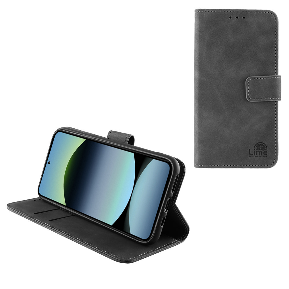 LIME ESSENTIAL ΘΗΚΗ XIAOMI REDMI NOTE 14 4G 6.67in MAGNET BOOK STAND CLIP GREY