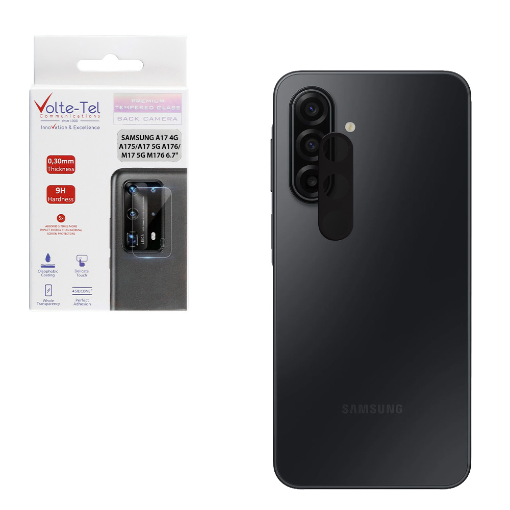 VOLTE-TEL CAMERA GLASS SAMSUNG A17 4G A175/A17 5G A176/M17 5G M176 6.7in 9H 0.25mm 3D CURVED BLACK