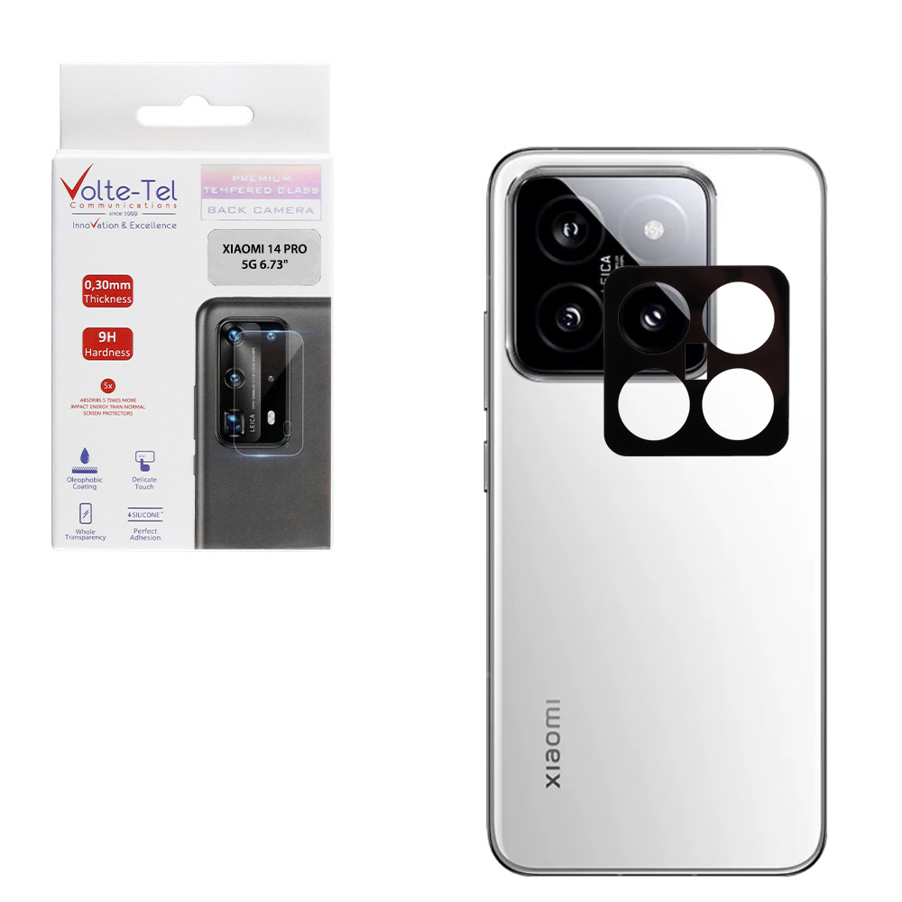 VOLTE-TEL CAMERA GLASS XIAOMI 14 PRO 5G 6.73in 9H 0.25mm 3D CURVED BLACK