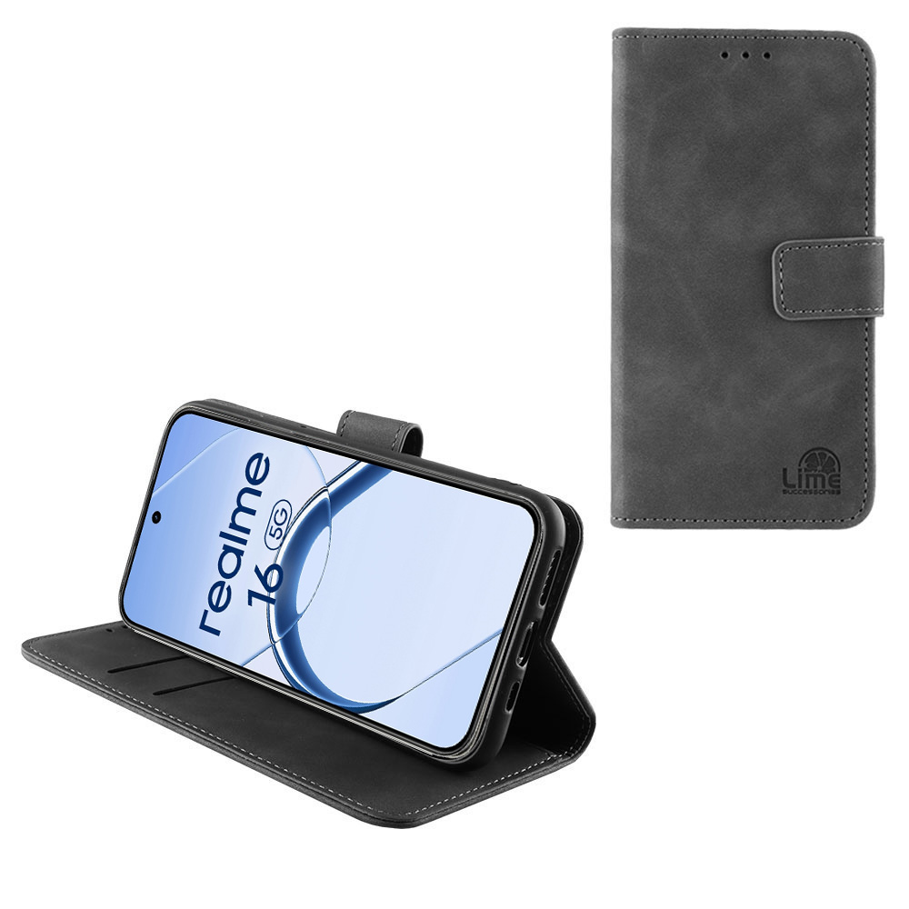 LIME ESSENTIAL ΘΗΚΗ REALME 16 5G 6.57in MAGNET BOOK STAND CLIP GREY