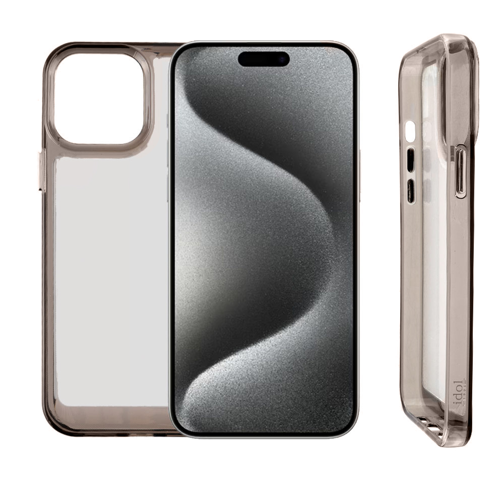 IDOL 1991 CRISTALYTE TPU ΘΗΚΗ IPHONE 15 PRO MAX 6.7in CAMERA GUARD ΔΙΑΦΑΝΗ ΓΚΡΙ