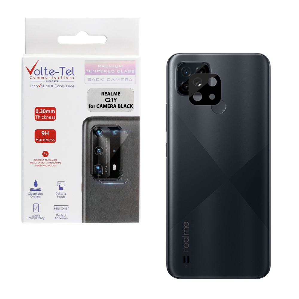 VOLTE-TEL CAMERA GLASS REALME C21Y 6.5in 9H 0.25mm 3D CURVED BLACK