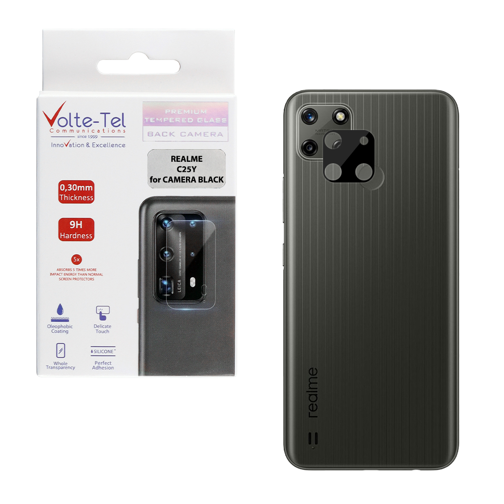 VOLTE-TEL CAMERA GLASS REALME C25Y 6.5in 9H 0.25mm 3D CURVED BLACK