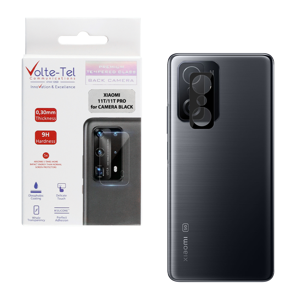 VOLTE-TEL CAMERA GLASS XIAOMI 11T/11T PRO 6.67in 9H 0.25mm 3D CURVED BLACK