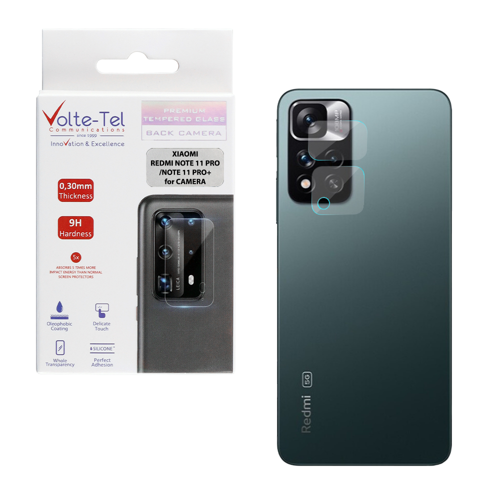 VOLTE-TEL CAMERA GLASS XIAOMI REDMI NOTE 11 PRO+ 6.67in 9H 0.30mm TRANSPARENT 2 PCS