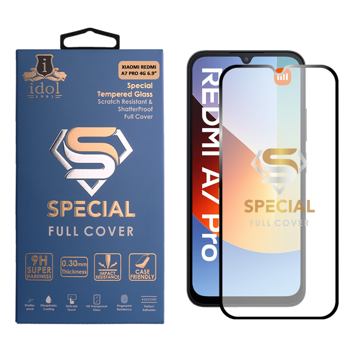 IDOL 1991 SPECIAL TEMPERED GLASS XIAOMI REDMI A7 PRO 4G 6.9INCH 9H 0.25mm FULL COVER FULL GLUE BLACK