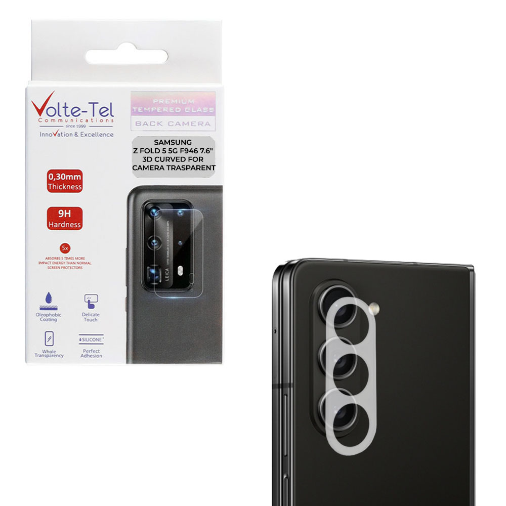 VOLTE-TEL CAMERA GLASS SAMSUNG Z FOLD 5 5G F946 7.6in 9H 0.25mm 3D CURVED TRANSPARENT