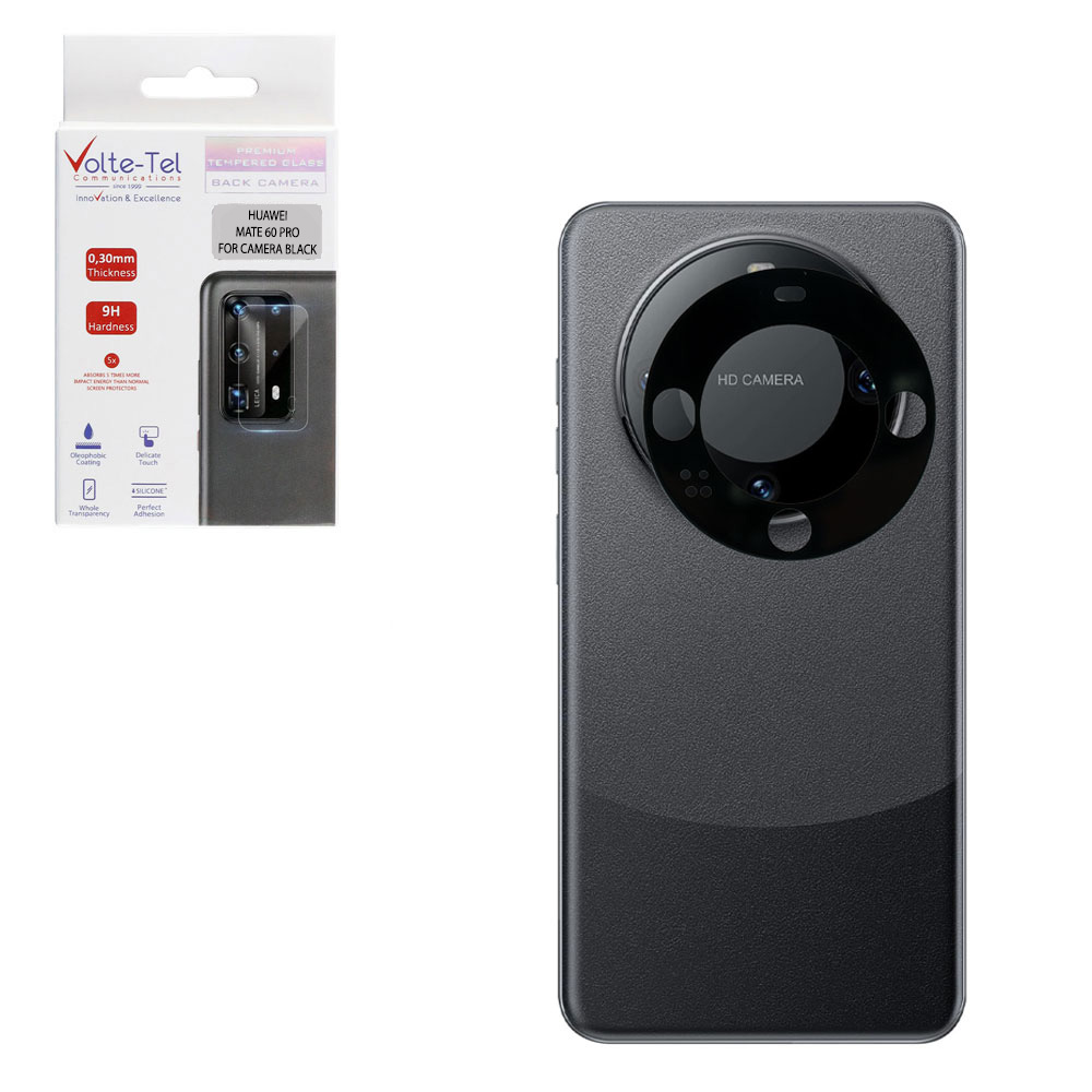 VOLTE-TEL CAMERA GLASS HUAWEI MATE 60 PRO 6,82in 9H 0.25mm 3D CURVED BLACK