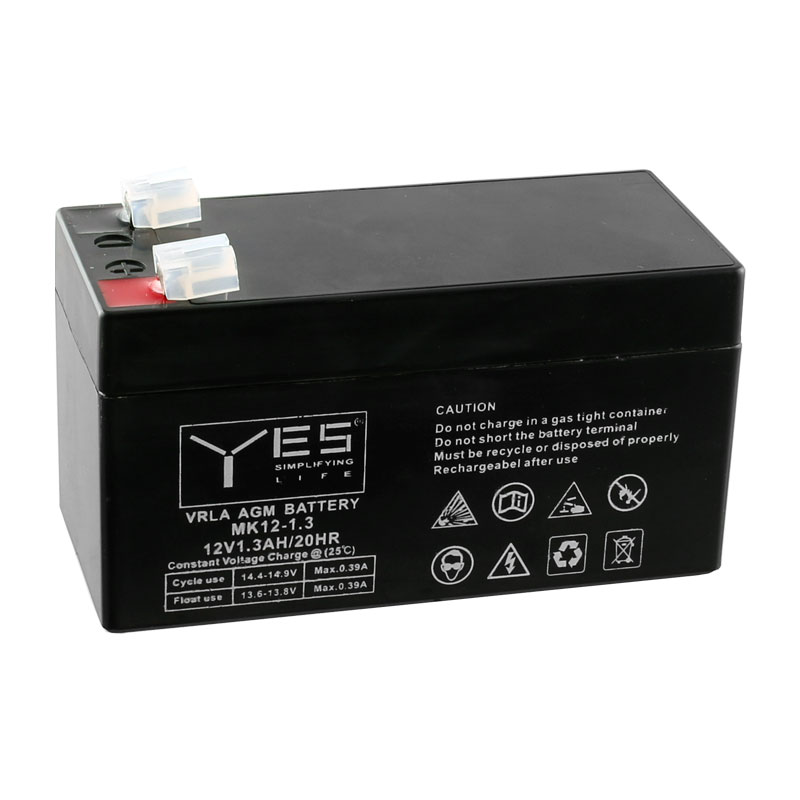 YES ΜΠΑΤΑΡΙΕΣ ΜΟΛΥΒΔΟΥ 12V 1.3Ah/20HR ΜΚ12-1.3 (96X42X52) ΑΚΡΟΔΕΚΤΗΣ T1/F1 4,75mm