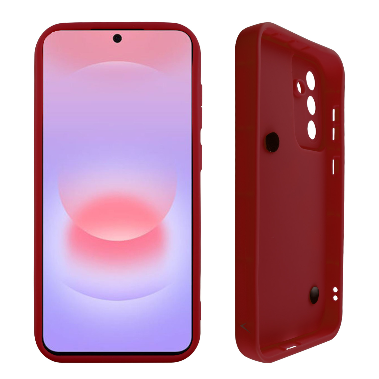 VOLTE-TEL SILICON TPU WITH STRAP ΘΗΚΗ SAMSUNG A37 5G A376 6.7in FULL CAMERA PROTECTION BURGUNDY WITH RED HEARTS - Image 3