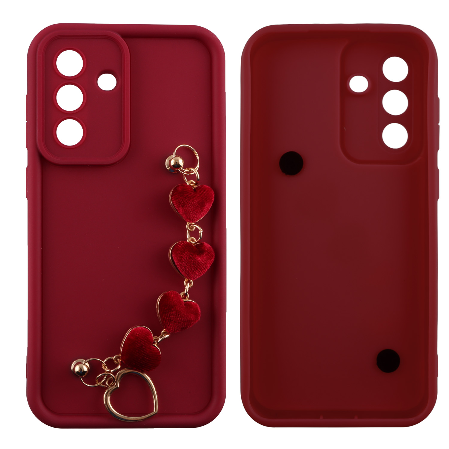 VOLTE-TEL SILICON TPU WITH STRAP ΘΗΚΗ SAMSUNG A37 5G A376 6.7in FULL CAMERA PROTECTION BURGUNDY WITH RED HEARTS - Image 4