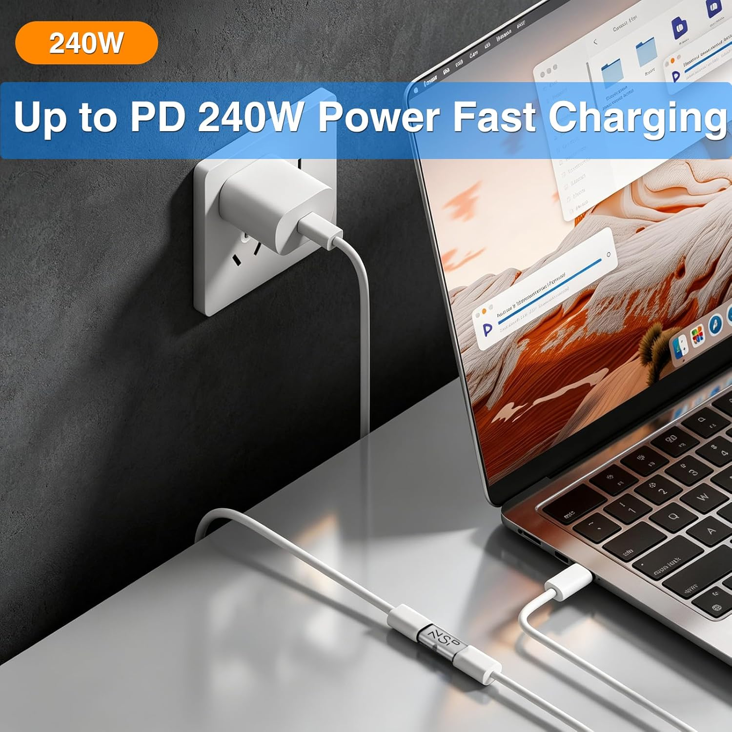 NSP ΜΕΤΑΤΡΟΠΕΑΣ TYPE C FEMALE TO TYPE C FEMALE 80GBPS 240W 48V 5A ALUMINIUM SILVER - Image 2