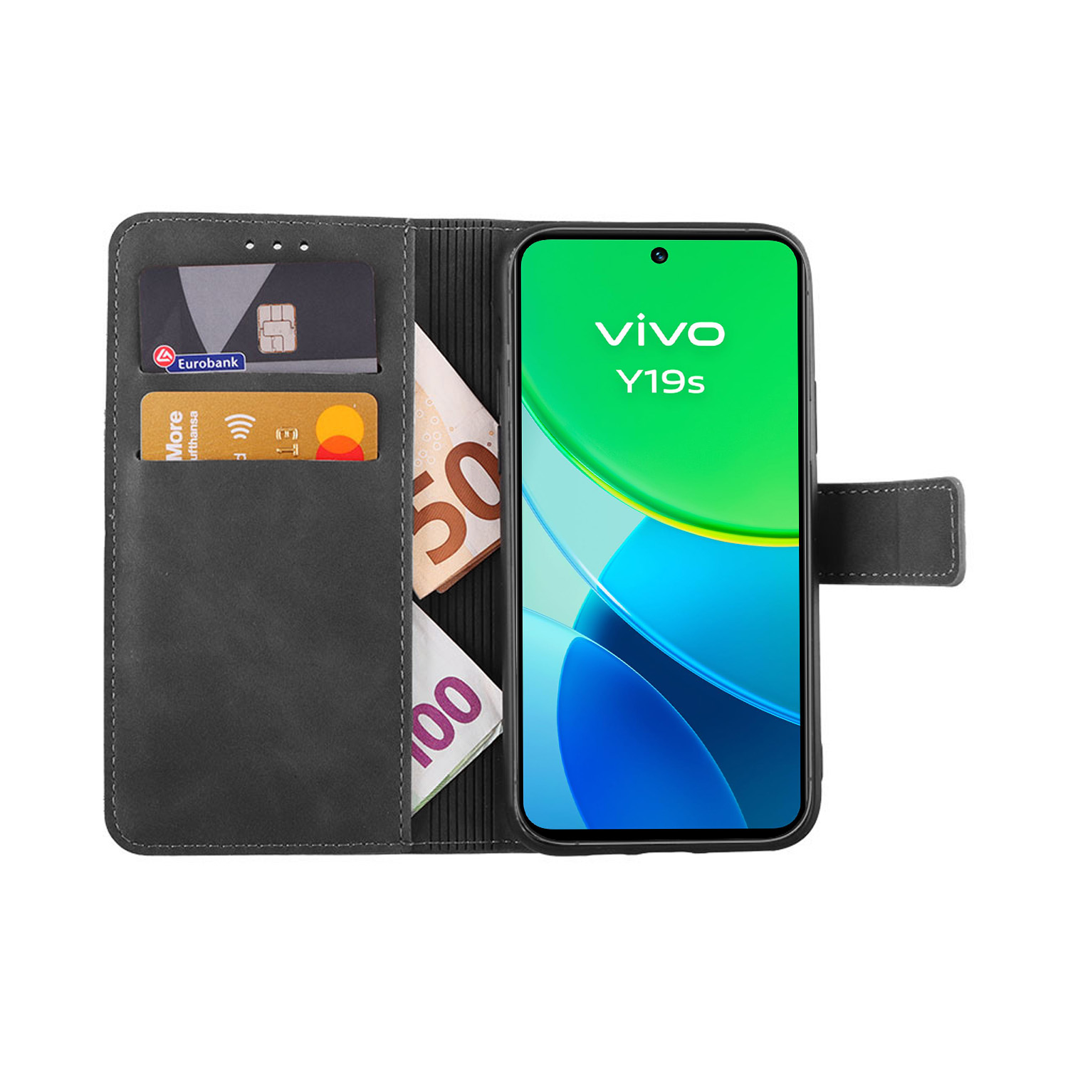 LIME ESSENTIAL ΘΗΚΗ VIVO Y19s 6.68in MAGNET BOOK STAND CLIP GREY - Image 2
