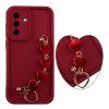 VOLTE-TEL SILICON TPU WITH STRAP ΘΗΚΗ SAMSUNG A57 5G A576 6.7in FULL CAMERA PROTECTION BURGUNDY WITH RED HEARTS