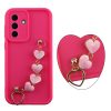 VOLTE-TEL SILICON TPU WITH STRAP ΘΗΚΗ SAMSUNG A57 5G A576 6.7in FULL CAMERA PROTECTION PINK WITH PINK HEARTS