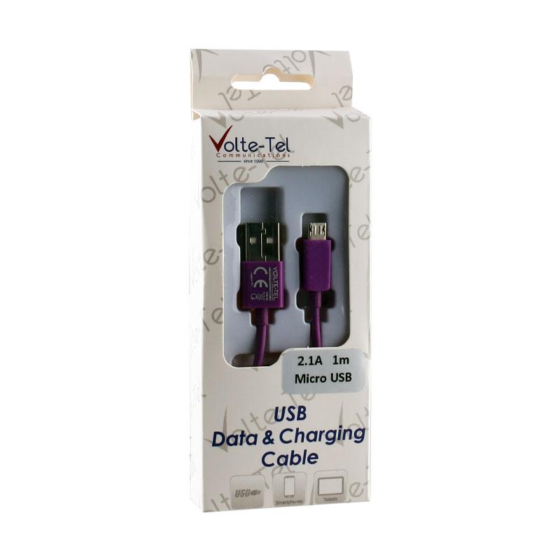 matshop.gr - VOLTE-TEL MICRO USB DEVICES USB ΦΟΡΤΙΣΗΣ-DATA 2.1A 1m VCD01 PURPLE