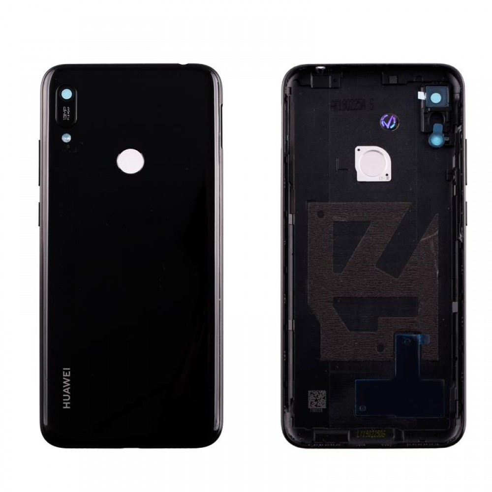 matshop.gr - HUAWEI Y6 2019/Y6 PRO BATTERY COVER + LENS + SIDE KEYS BLACK 3P OR