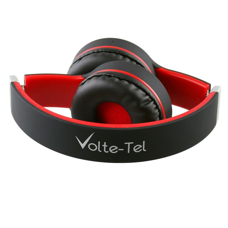 matshop.gr - VOLTE-TEL STEREO BLUETOOTH HEADPHONES V SOUND PRO VT900 BLACK-RED