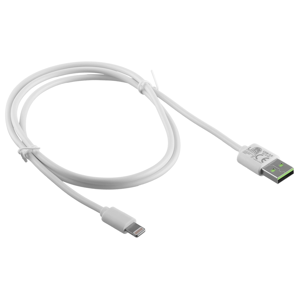 LIME LIGHTNING LONG USB 2.4A ΦΟΡΤΙΣΗΣ-DATA 1m LUL01 WHITE