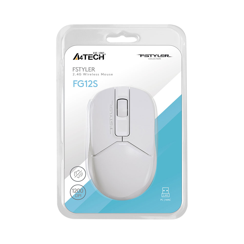 matshop.gr - A4 TECH FSTYLER ΑΣΥΡΜΑΤΟ ΠΟΝΤΙΚΙ FG12S WIRELESS 2.4G MOUSE 1200 DPI ΑΘΟΡΥΒΟ CLICK BLACK GR