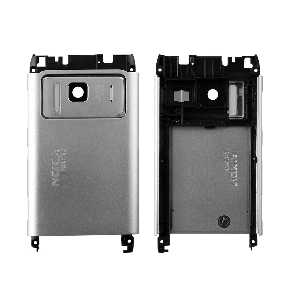 matshop.gr - NOKIA N8 SILVER BATTERY-MIDDLE COVER-CAMERA LENS- SIDE KEYS